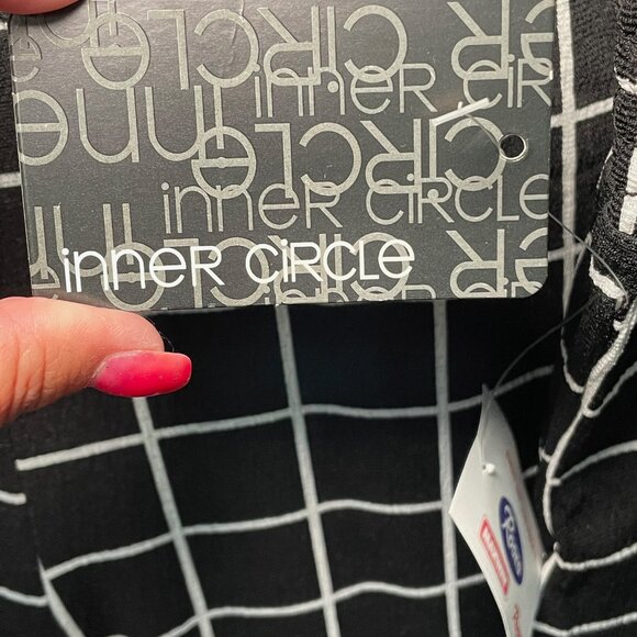 Inner Circle, wide leg pants, Black with white, 1X - Picture 3 of 4